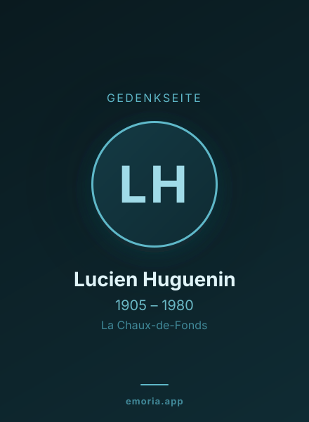 Gedenkportrait von Lucien Huguenin