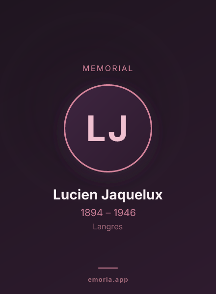 Memorial portrait of Lucien Jaquelux