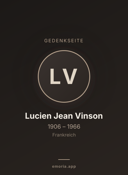 Gedenkportrait von Lucien Jean Vinson