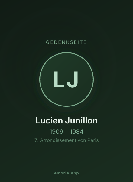 Gedenkportrait von Lucien Junillon