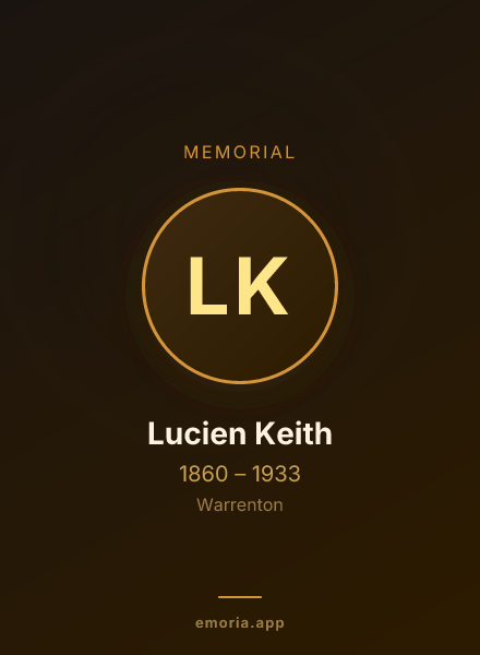 Memorial portrait of Lucien Keith