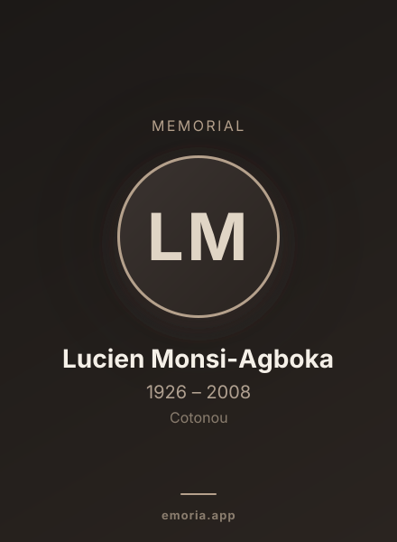 Memorial portrait of Lucien Monsi-Agboka