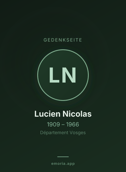 Gedenkportrait von Lucien Nicolas
