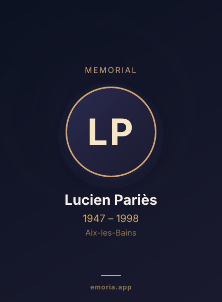Memorial portrait of Lucien Pariès