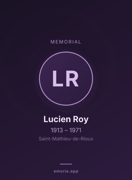Memorial portrait of Lucien Roy