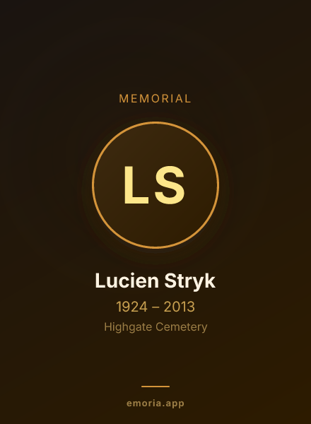 Memorial portrait of Lucien Stryk