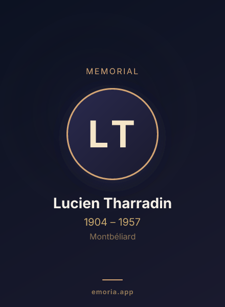 Memorial portrait of Lucien Tharradin