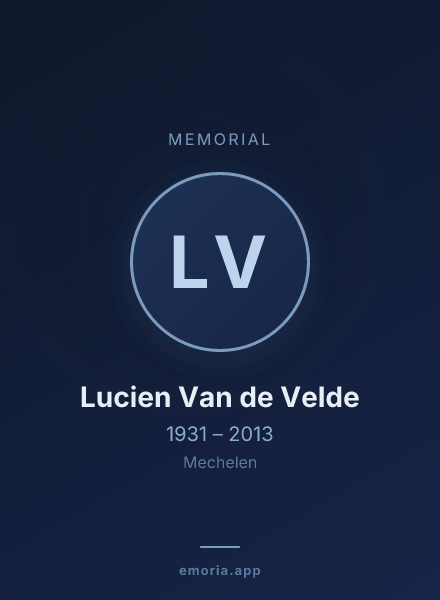 Memorial portrait of Lucien Van de Velde