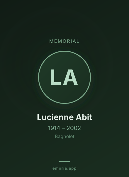 Memorial portrait of Lucienne Abit