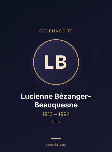 Gedenkportrait von Lucienne Bézanger-Beauquesne