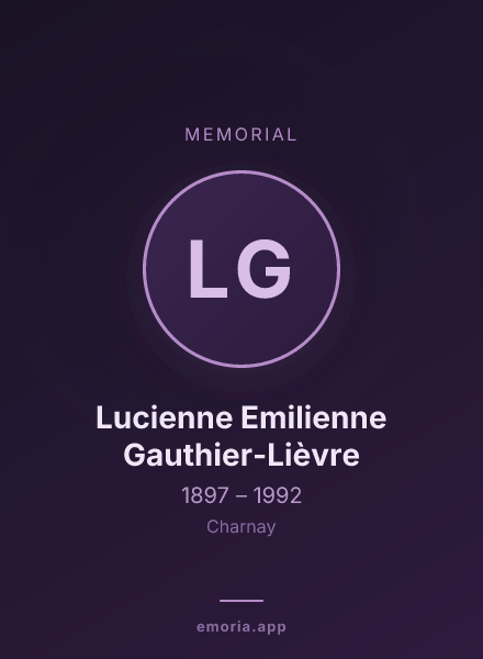 Memorial portrait of Lucienne Emilienne Gauthier-Lièvre