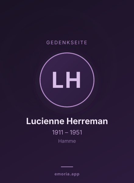 Gedenkportrait von Lucienne Herreman