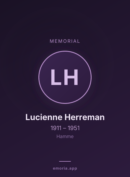 Memorial portrait of Lucienne Herreman