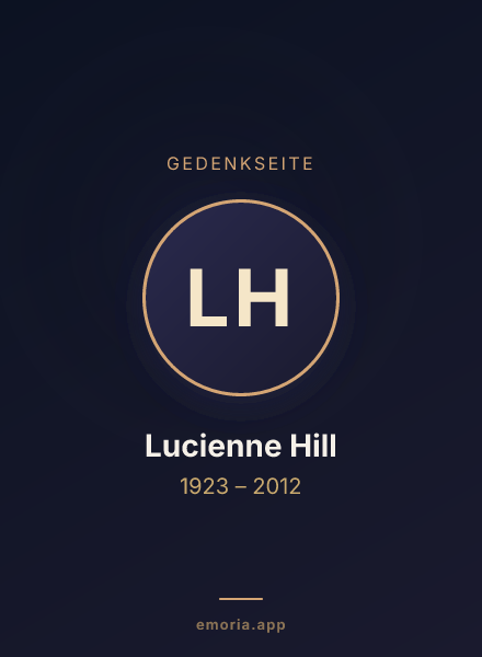 Gedenkportrait von Lucienne Hill