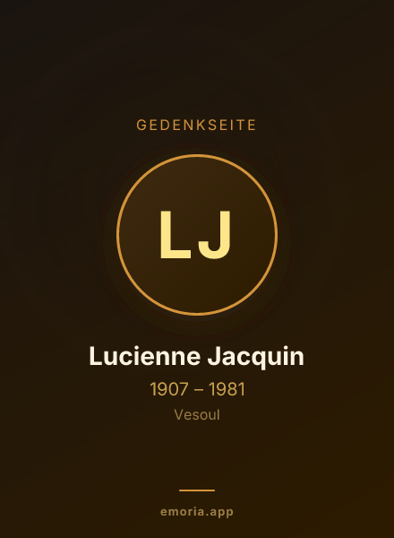 Gedenkportrait von Lucienne Jacquin