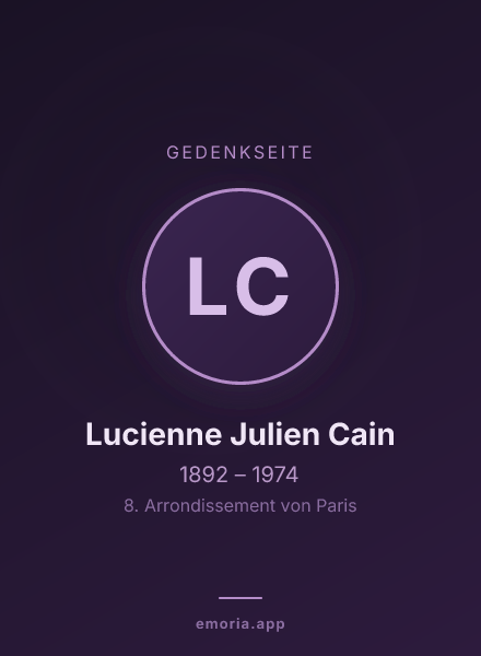 Gedenkportrait von Lucienne Julien Cain