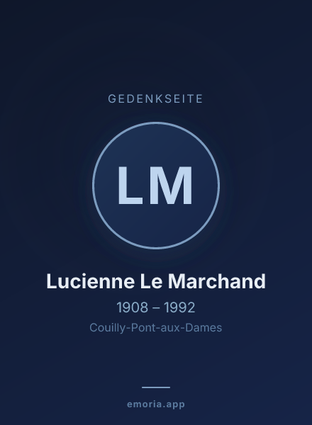 Gedenkportrait von Lucienne Le Marchand