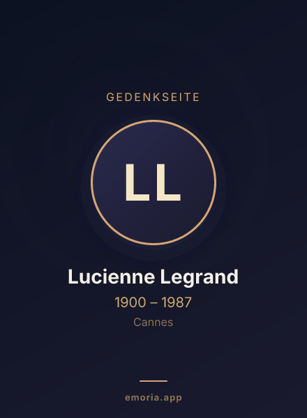 Gedenkportrait von Lucienne Legrand