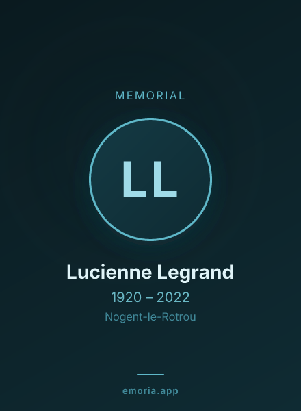 Memorial portrait of Lucienne Legrand