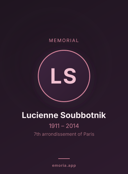 Memorial portrait of Lucienne Soubbotnik