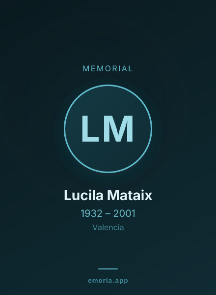 Memorial portrait of Lucila Mataix