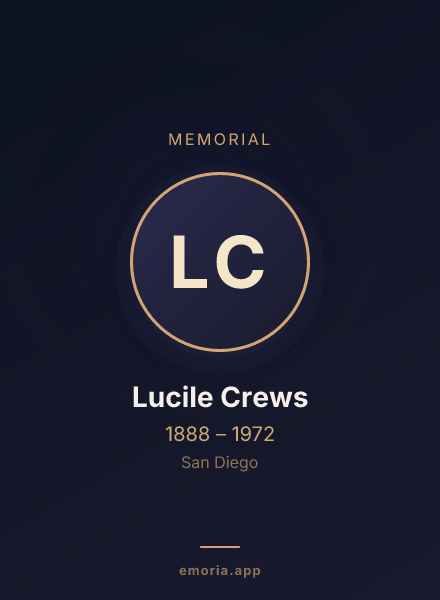 Memorial portrait of Lucile Crews