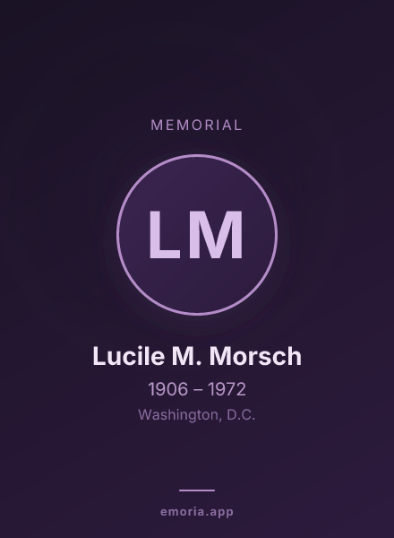 Memorial portrait of Lucile M. Morsch