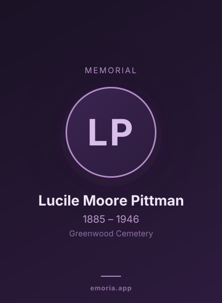 Memorial portrait of Lucile Moore Pittman