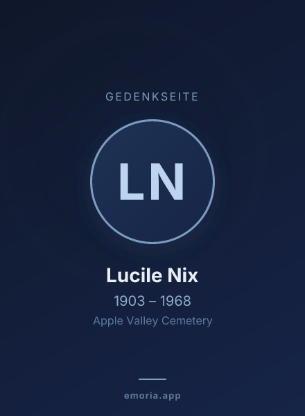 Gedenkportrait von Lucile Nix