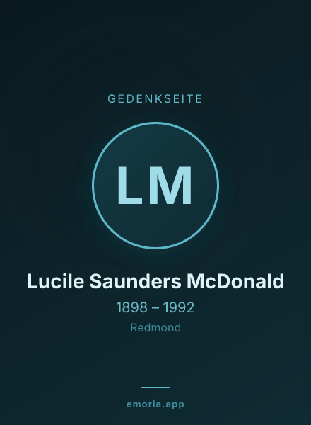 Gedenkportrait von Lucile Saunders McDonald