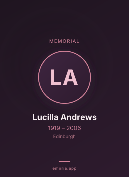 Memorial portrait of Lucilla Andrews