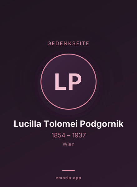 Gedenkportrait von Lucilla Tolomei Podgornik