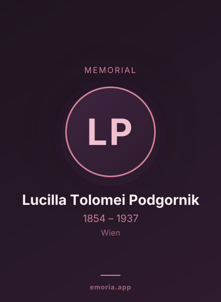 Memorial portrait of Lucilla Tolomei Podgornik
