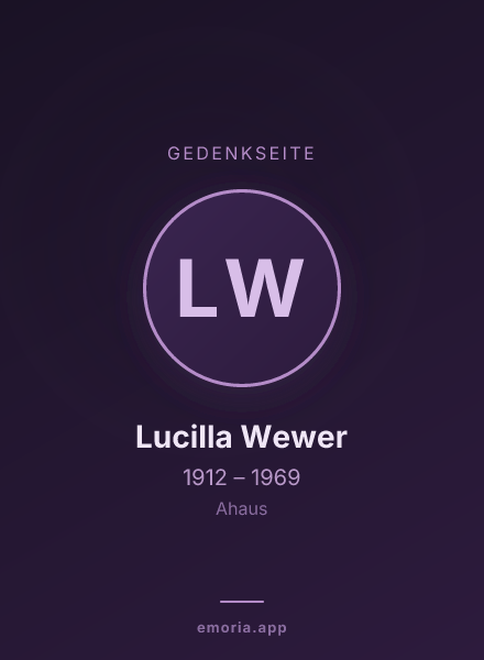 Gedenkportrait von Lucilla Wewer
