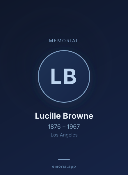 Memorial portrait of Lucille Browne