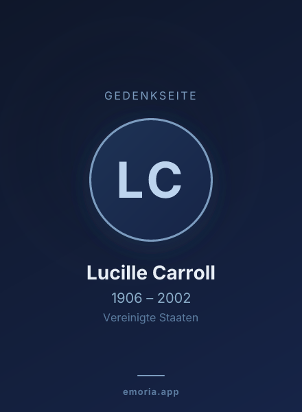 Gedenkportrait von Lucille Carroll