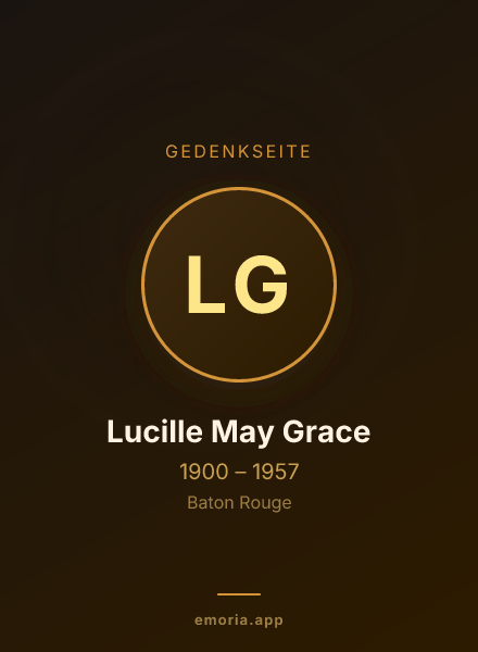 Gedenkportrait von Lucille May Grace