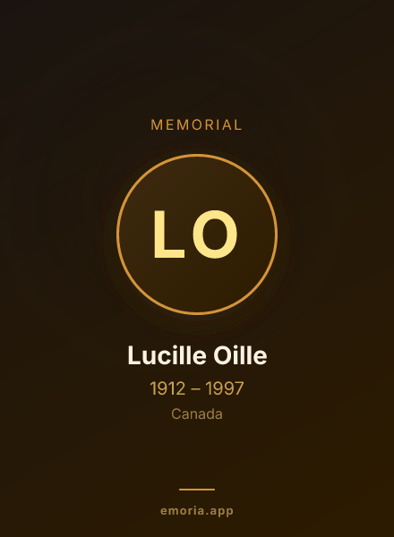 Memorial portrait of Lucille Oille