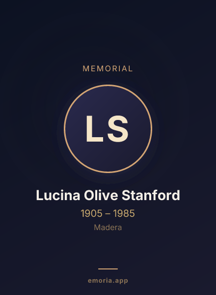 Memorial portrait of Lucina Olive Stanford