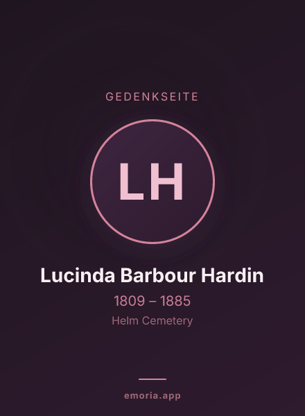 Gedenkportrait von Lucinda Barbour Hardin