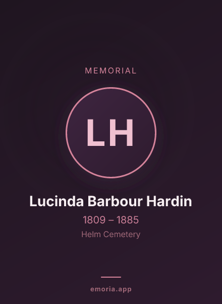 Memorial portrait of Lucinda Barbour Hardin
