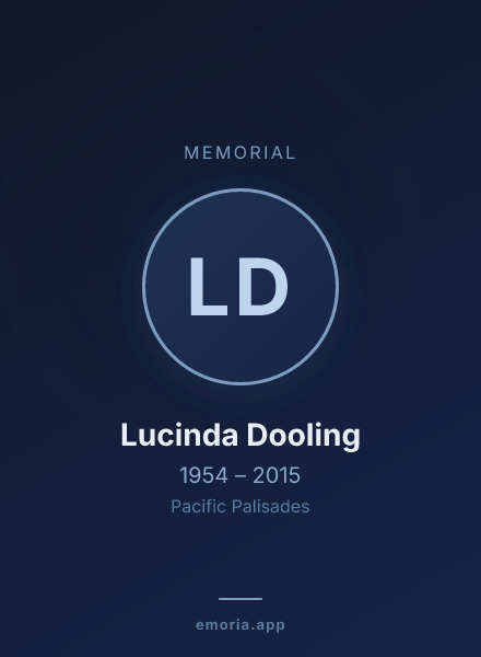 Memorial portrait of Lucinda Dooling