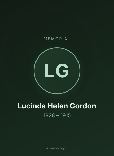 Memorial portrait of Lucinda Helen Gordon