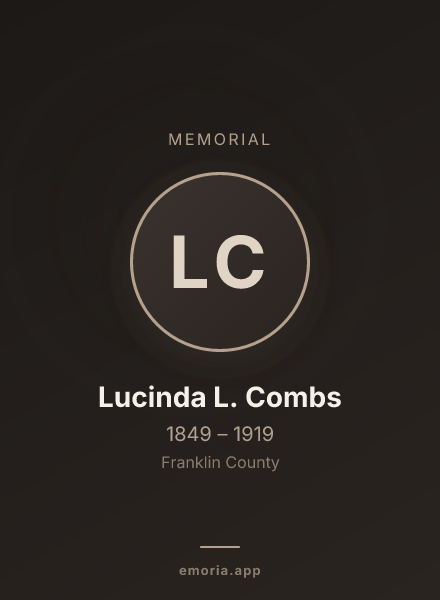 Memorial portrait of Lucinda L. Combs