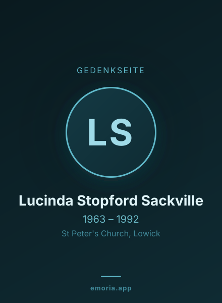 Gedenkportrait von Lucinda Stopford Sackville
