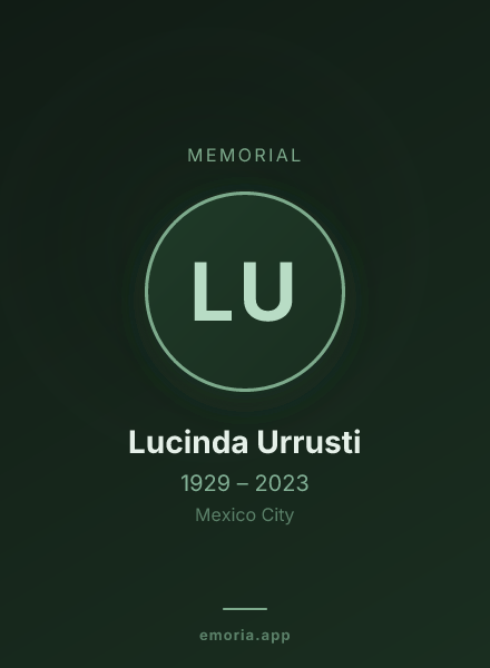 Memorial portrait of Lucinda Urrusti