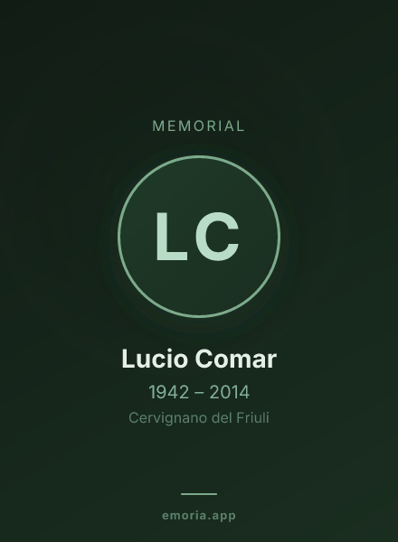 Memorial portrait of Lucio Comar
