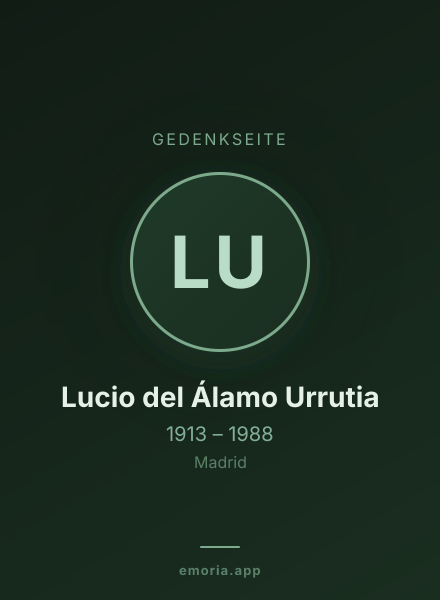 Gedenkportrait von Lucio del Álamo Urrutia