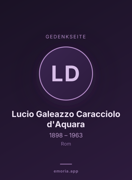 Gedenkportrait von Lucio Galeazzo Caracciolo d'Aquara