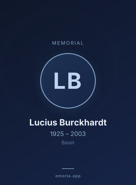 Memorial portrait of Lucius Burckhardt